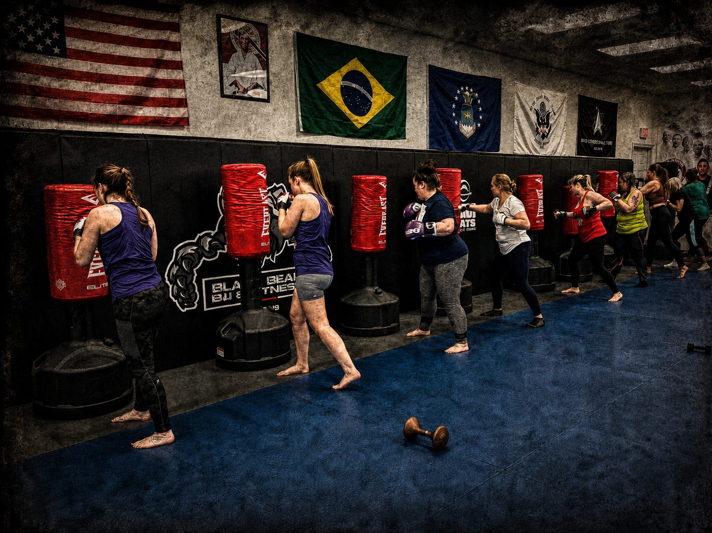 Cardio kickboxing class